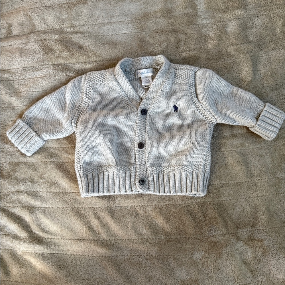 Ralph Lauren Kids Light Gray Cardigan Sweater